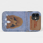 Coques Case-Mate iPhone Bout de Basset Hound de blue-jean (Dos (Horizontal))