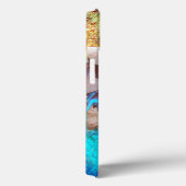 COQUES Case-Mate iPhone BOUTEILLE BLEUE AVEC MONOGRAMME VERT D'ÉPARKLES D' (Verso / Droite)