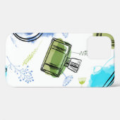 Coques Case-Mate iPhone Bouteille de parfum motif sans soudure et texte aq (Verso (horizontal))