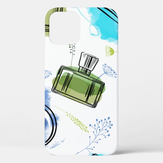 Coques Case-Mate iPhone Bouteille de parfum motif sans soudure et texte aq (Verso)