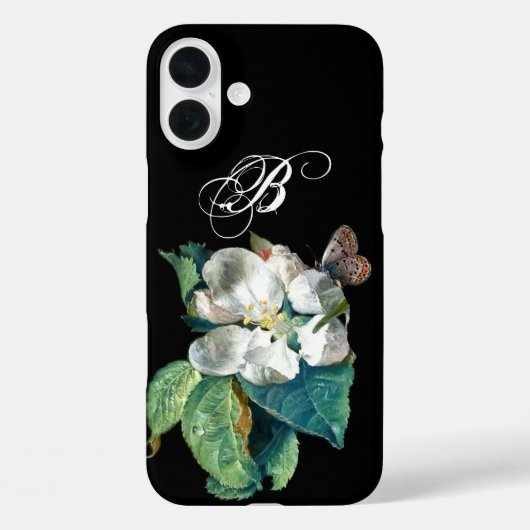 COQUES Case-Mate iPhone BOUTEILLE SUR LA FLEURS BLANCHES, MONOGRAMME FLORA (Verso)