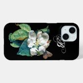 COQUES Case-Mate iPhone BOUTEILLE SUR LA FLEURS BLANCHES, MONOGRAMME FLORA (Verso (horizontal))