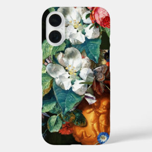 Coques iPhone 16 BOUTEILLER SUR FLEURS BLANCHES Floral