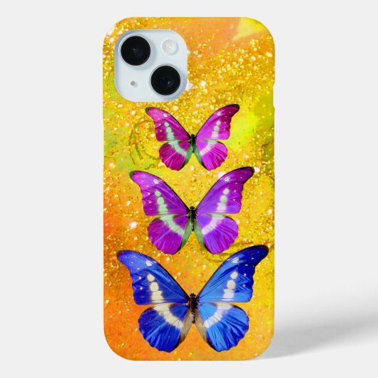 COQUES Case-Mate iPhone BOUTEILLES BLEU ROSE EN JAUNE D'OR (Verso)