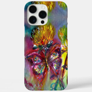 COQUES iPhone 16 PRO MAX BOUTEILLES ROUGES SUR THISTLES JAUNES, CIEL BLEU F