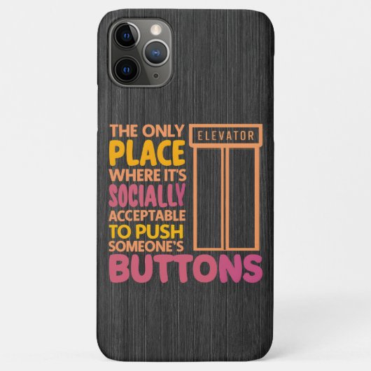 Coques Case-Mate iPhone Bouton amusant Citations Pousseur Ascenseur Humour (Dos)