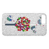 Coques Case-Mate iPhone Bouton Arbre et oiseaux Bleu (Dos (Horizontal))