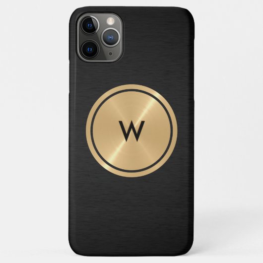 Coques Case-Mate iPhone Bouton d'or et métal en acier inoxydable noir (Dos)