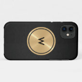Coques Case-Mate iPhone Bouton d'or et métal en acier inoxydable noir (Dos (Horizontal))