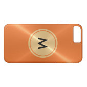 Coques Case-Mate iPhone Bouton d'or et métal en acier inoxydable orange (Dos (Horizontal))