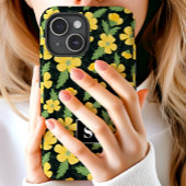 Coques Case-Mate iPhone Bouton d'Or Floral Monogrammé