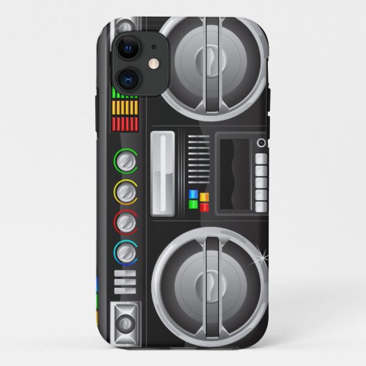 Coques Case-Mate iPhone boutons arc-en-ciel rétro boombox ghetto master (Dos)