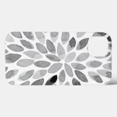 Coques Case-Mate iPhone Boutons de brosse d'aquarelle - noir et blanc (Verso (horizontal))