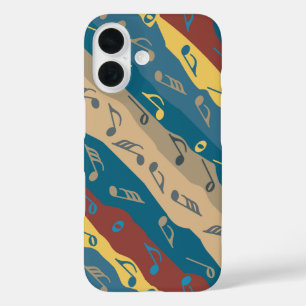 Coques iPhone 16 Boutons de notes de musique colorée