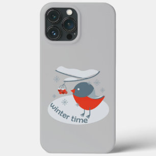Case-Mate iPhone Case Bouvreuil d'hiver oiseau et baies rouges de sorbie