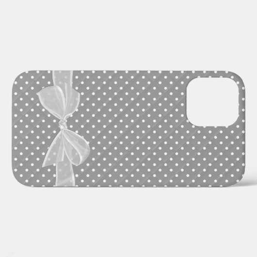 Coques Case-Mate iPhone Bow blanc Sheer sur Pois (Verso (horizontal))