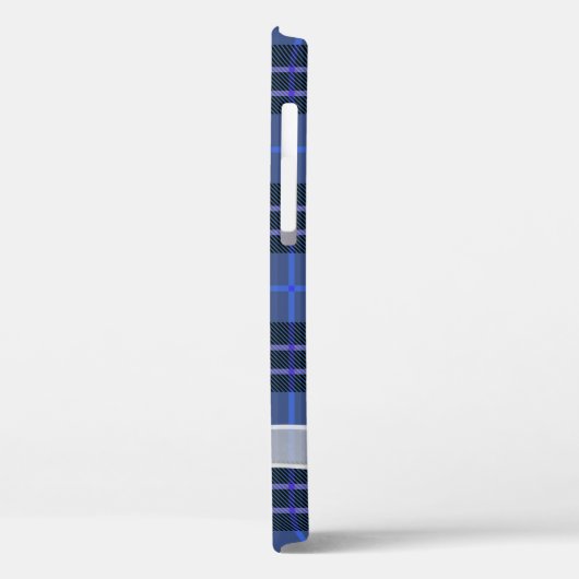 Coques Case-Mate iPhone Bow blanc sur plaid bleu (Verso / Gauche)