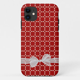 Case-Mate iPhone Case Bow blanc sur rouge
