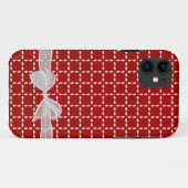 Coques Case-Mate iPhone Bow blanc sur rouge (Dos (Horizontal))