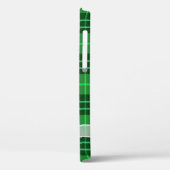 Coques Case-Mate iPhone Bow blanc sur Tartan vert plaid (Verso / Gauche)