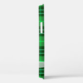 Coques Case-Mate iPhone Bow blanc sur Tartan vert plaid (Verso / Droite)