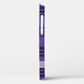 Coques Case-Mate iPhone Bow blanc sur Tartan violet plaid (Verso / Gauche)