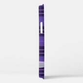 Coques Case-Mate iPhone Bow blanc sur Tartan violet plaid (Verso / Droite)