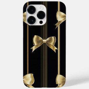 Coque Pour Pour iPhone 14 Pro Max Bow Golden Luxe Téléphone Case