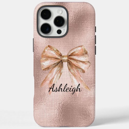Coques Case-Mate iPhone Bow or Rose rose (Verso)