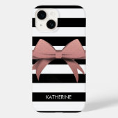 Coques Case-Mate iPhone Bow rose et rayures (Verso)