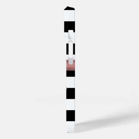 Coques Case-Mate iPhone Bow rose et rayures (Verso / Gauche)