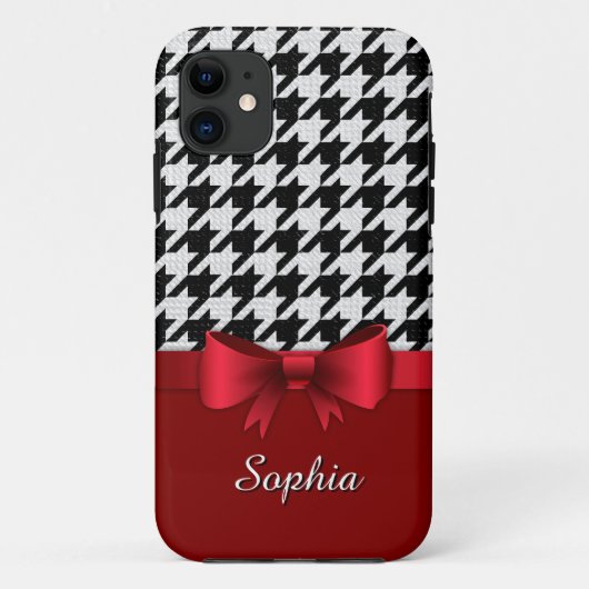 Coques Case-Mate iPhone Bow rouge Motif noir blanc (Dos)