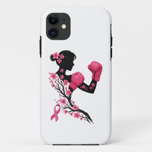 Coques Case-Mate iPhone Boxe Fille Cancer du sein Sensibilisation Cas télé (Dos)