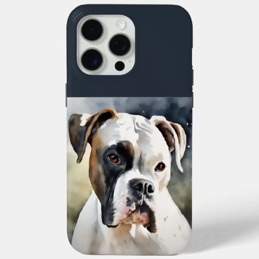 Coques Case-Mate iPhone Boxer Chien à l'aquarelle (Verso)