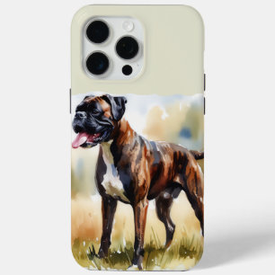 Coque iPhone 15 Pro Max Boxer Dog à l'aquarelle