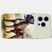 Coques Case-Mate iPhone Boxer Dog à l'aquarelle (Verso (horizontal))
