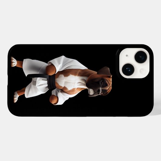 Coques Case-Mate iPhone Boxer Dog Jouer Karate, Boxer Dog Karate Joueur (Verso (horizontal))