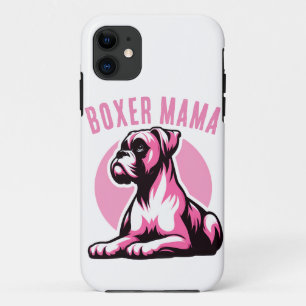 Case-Mate iPhone Case Boxer Mama : Silhouette de chien Boxer rose mignon