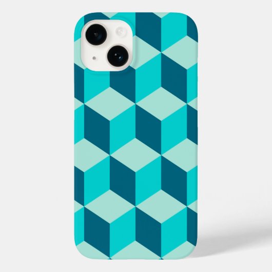 Coques Case-Mate iPhone Boy Blue Building Blocs Motif sans couture (Verso)