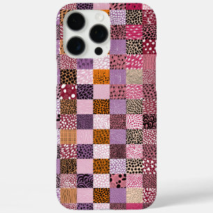 Coques iPhone 16 Pro Max Bracelet coloré à carreaux pour Apple Watch
