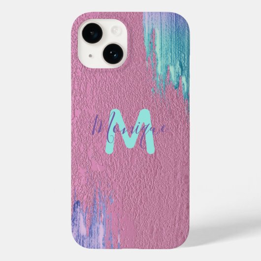 Coques Case-Mate iPhone Bracelet moderne Glam rose violet Turquoise (Verso)
