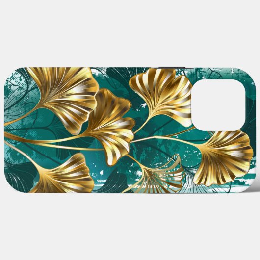 Coques Case-Mate iPhone Branche avec Feuilles d'or Ginko Biloba (Verso (horizontal))