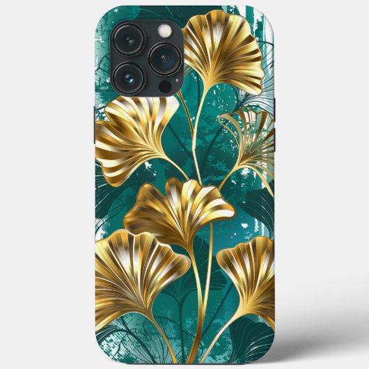 Coques Case-Mate iPhone Branche avec Feuilles d'or Ginko Biloba (Verso)