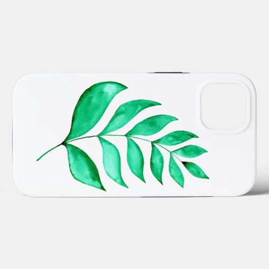 Coques Case-Mate iPhone Branche d'aquarelle simple - vert (Verso (horizontal))