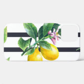 Coques Case-Mate iPhone Branche de citron : lisière d'aquarelle d'agrumes (Verso (horizontal))
