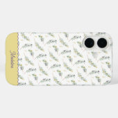Coques Case-Mate iPhone Branche de olivier vert sauge monogramme nom (Verso (horizontal))