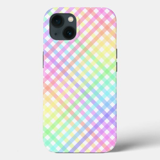 Coques Case-Mate iPhone Branché Pastel Rainbow Plaid Ombre Motif (Verso)