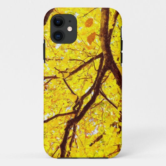 Coques Case-Mate iPhone Branches d'automne - jaune or (Dos)