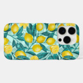 Coques Case-Mate iPhone Branches de citron bleu et jaune (Verso (horizontal))