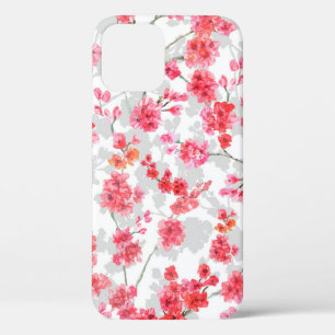 Case-Mate iPhone Case Branches de fleurs de cerisiers sur le fond blanc